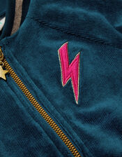 Stardust Velour Bomber Jacket, Teal (TEAL), large