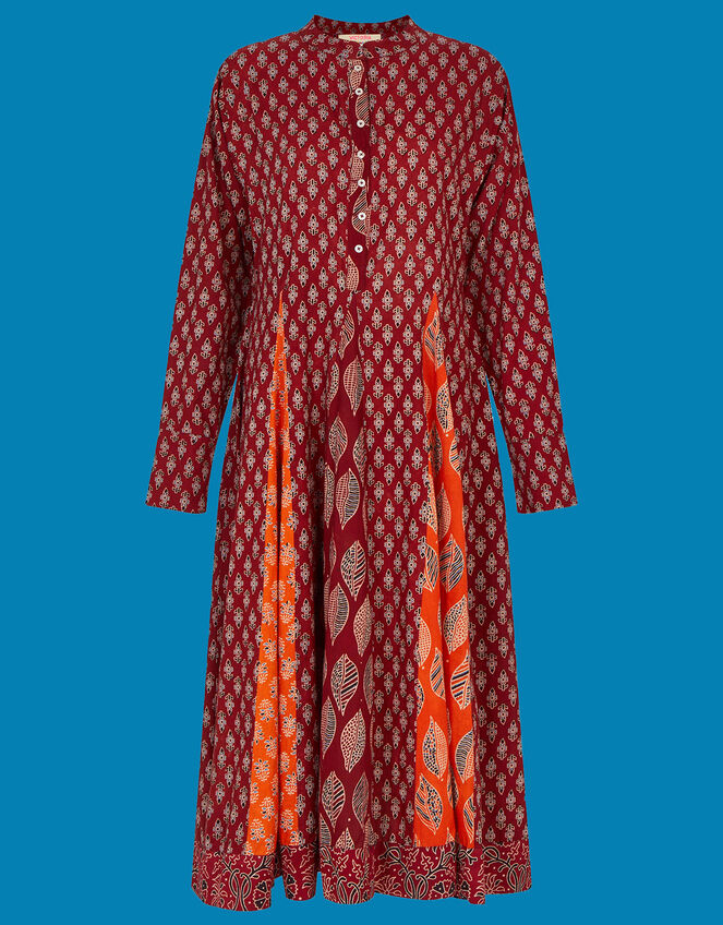 La Galeria Elefante Block Panel Dress, Red (RED), large