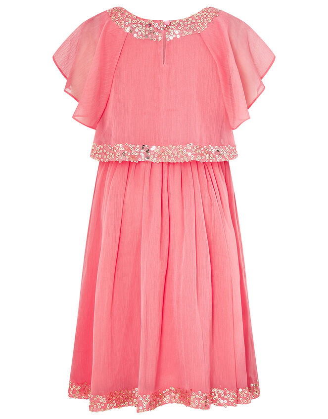 Meghan Sequin Party Dress, Orange (CORAL), large