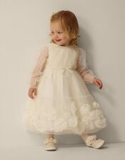 Baby Remi Rose Appliqu&eacute; Glitter Party Dress, Gold (GOLD), large