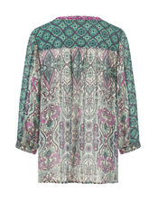 East Paisley Print Blouse, Green (GREEN), large