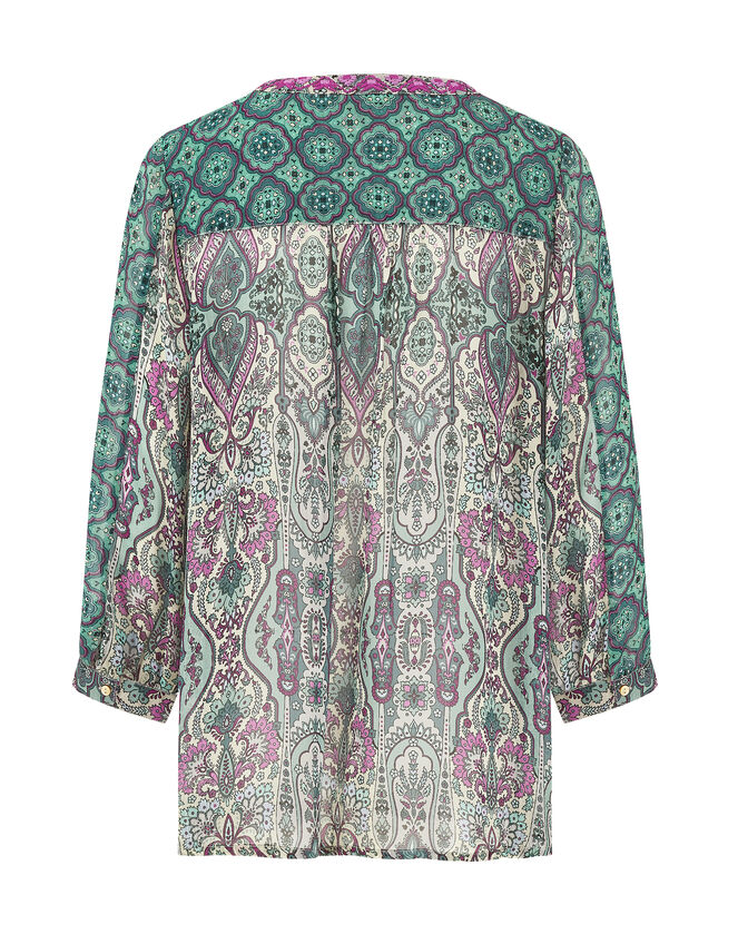 East Paisley Print Blouse, Green (GREEN), large
