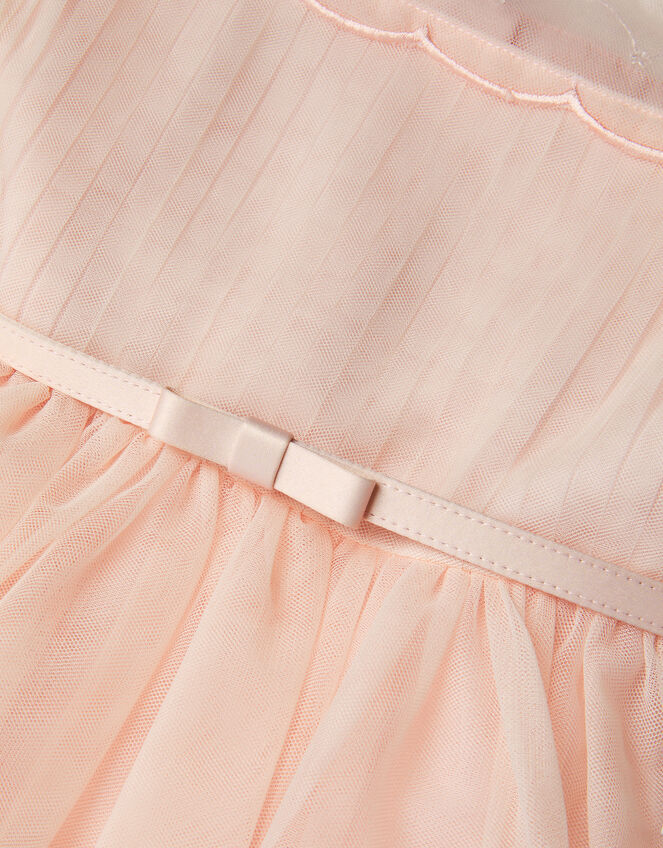 Gracia Embroidered Yoke Tulle Dress, Pink (PALE PINK), large