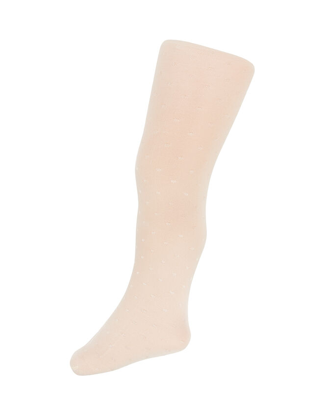 Baby Bridal Spot Nylon Tights, Ivory (IVORY), large