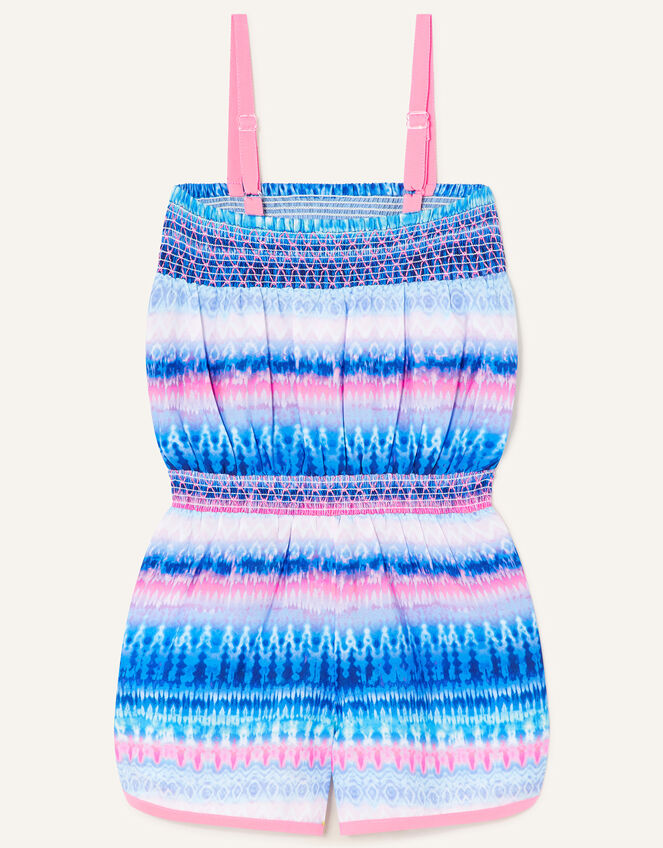 Tie Dye Playsuit  in Recycled Polyester, Blue (BLUE), large