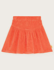 Towelling Skater Skirt, Orange (CORAL), large