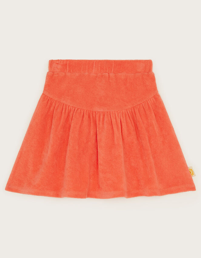 Towelling Skater Skirt, Orange (CORAL), large