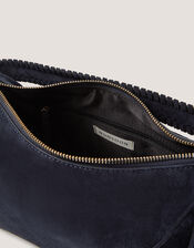 Della Suede Handbag, Blue (NAVY), large