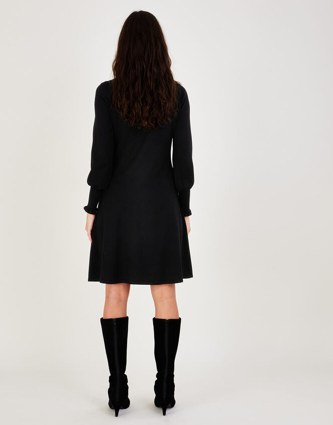 Side Knot Twist Dress with LENZING™ ECOVERO™, Black (BLACK), large