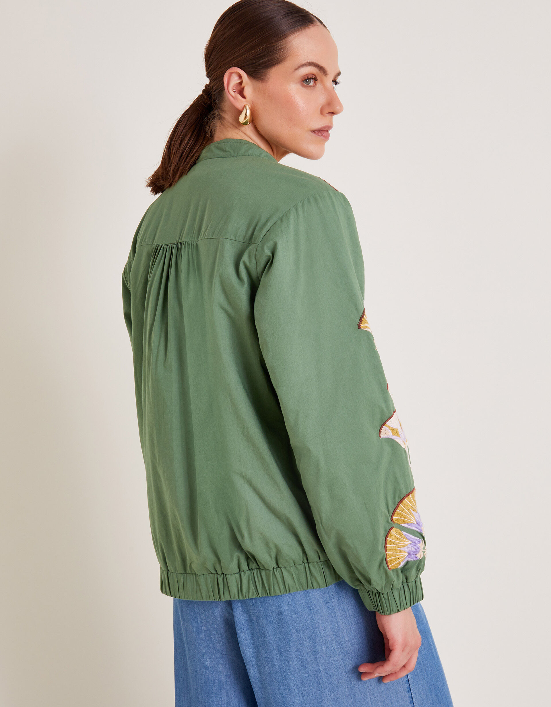 Nutcracker Green Pattern Print Women Casual Bomber Jacket main image 0