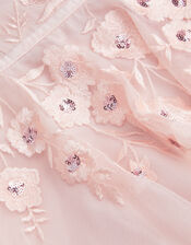 Oelene Floral Embroidered Skater Dress, Pink (PINK), large