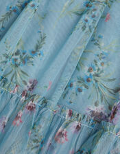 Baby Naina Floral Mesh Party Dress, Teal (TEAL), large