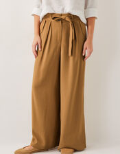 Nina Wide Leg Trousers, Brown (TOBACCO), large