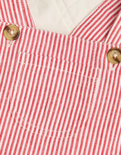 Newborn Stripe Dungarees and Shirt Set, Red (RED), large