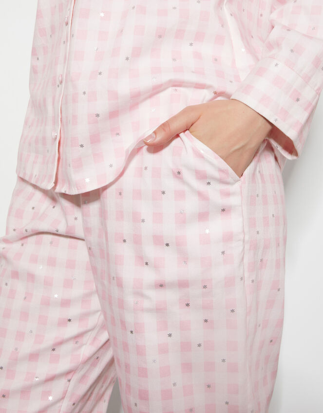 Clementine Gingham Pyjama Set, Pink (PINK), large