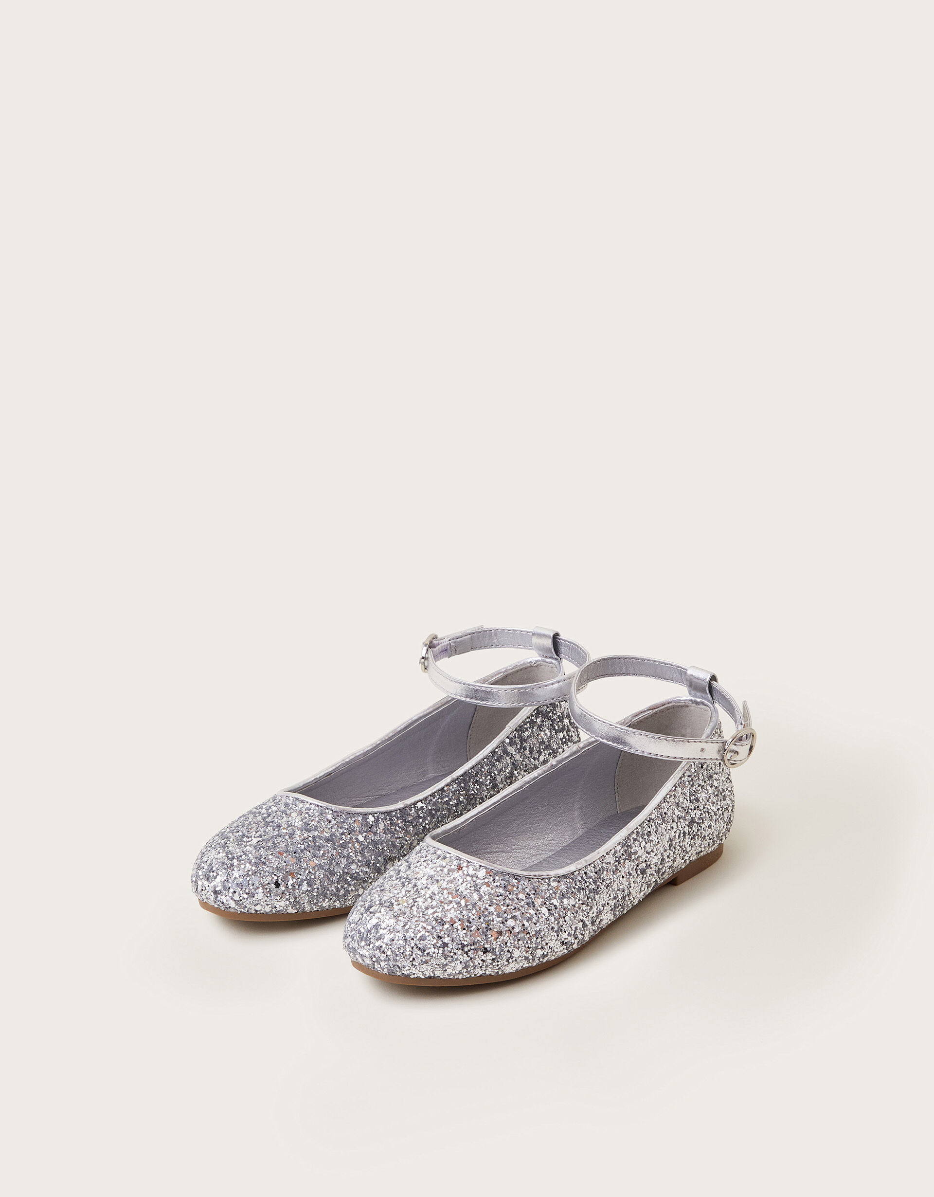 Silver flats with ankle strap new arrivals