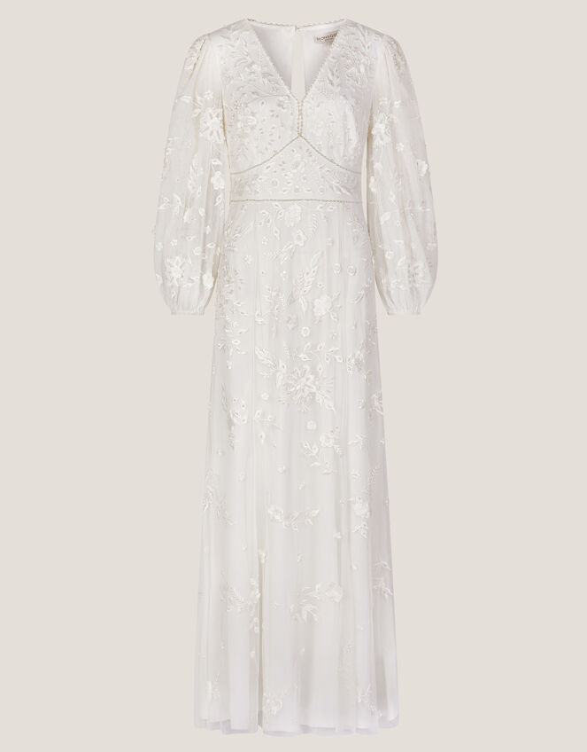 Jennifer Long Sleeve Maxi Wedding Dress, Ivory (IVORY), large