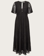 Lucia Lace Tea Dress, Black (BLACK), large