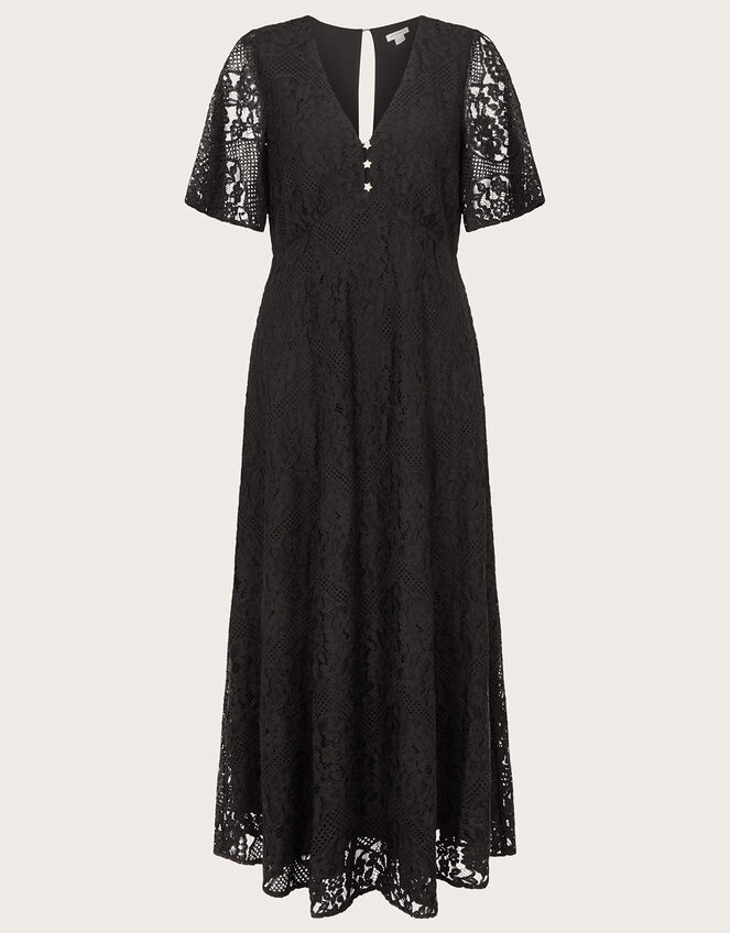 Lucia Lace Tea Dress, Black (BLACK), large