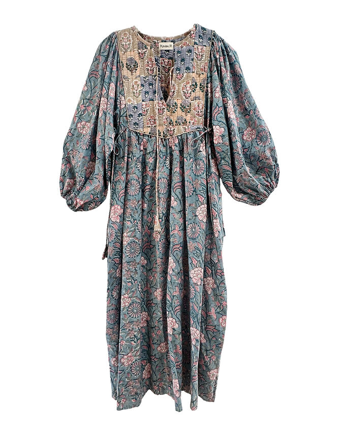 Maison M Floral Print Dress, Blue (INDIGO), large