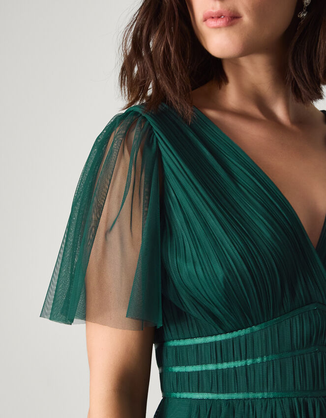 Emily Short Sleeve Tulle Bridesmaid Dress Green