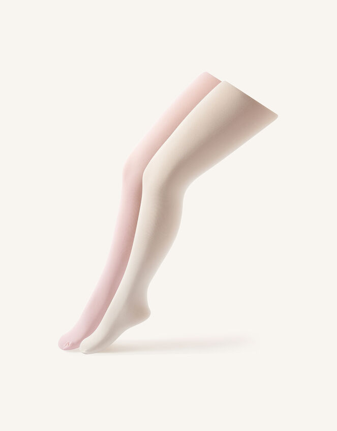 Plain Nylon Tights Set of Two, Multi (MULTI), large