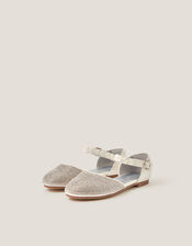 Diamant&eacute; Closed Toe Flats, Silver (SILVER), large