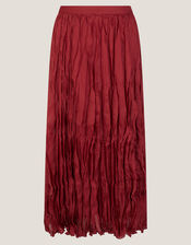 Odessa Crinkle Maxi Skirt, Red (CHERRY), large