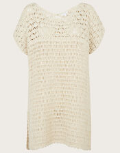 Crochet Tunic Dress, Ivory (IVORY), large
