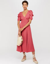 Amelia Satin Midi Dress, Pink (PINK), large