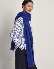 Super Soft Knit Scarf with Recycled Polyester, Blue (COBALT), large