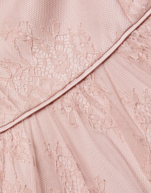 Lace Bardot Dress, Pink (DUSKY PINK), large