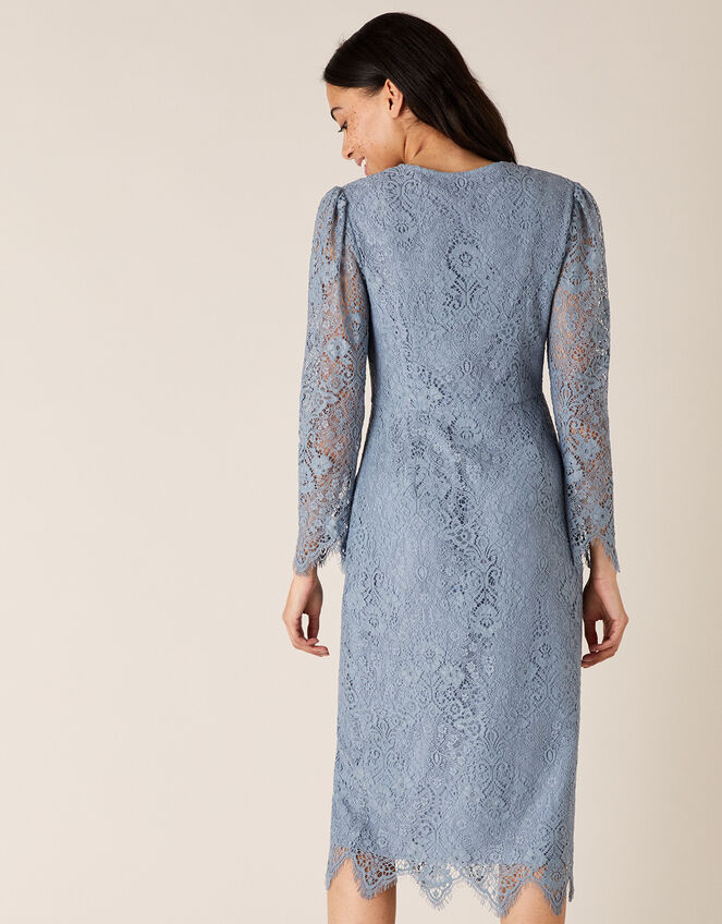 Lettie Lace Mini Dress, Blue (BLUE), large