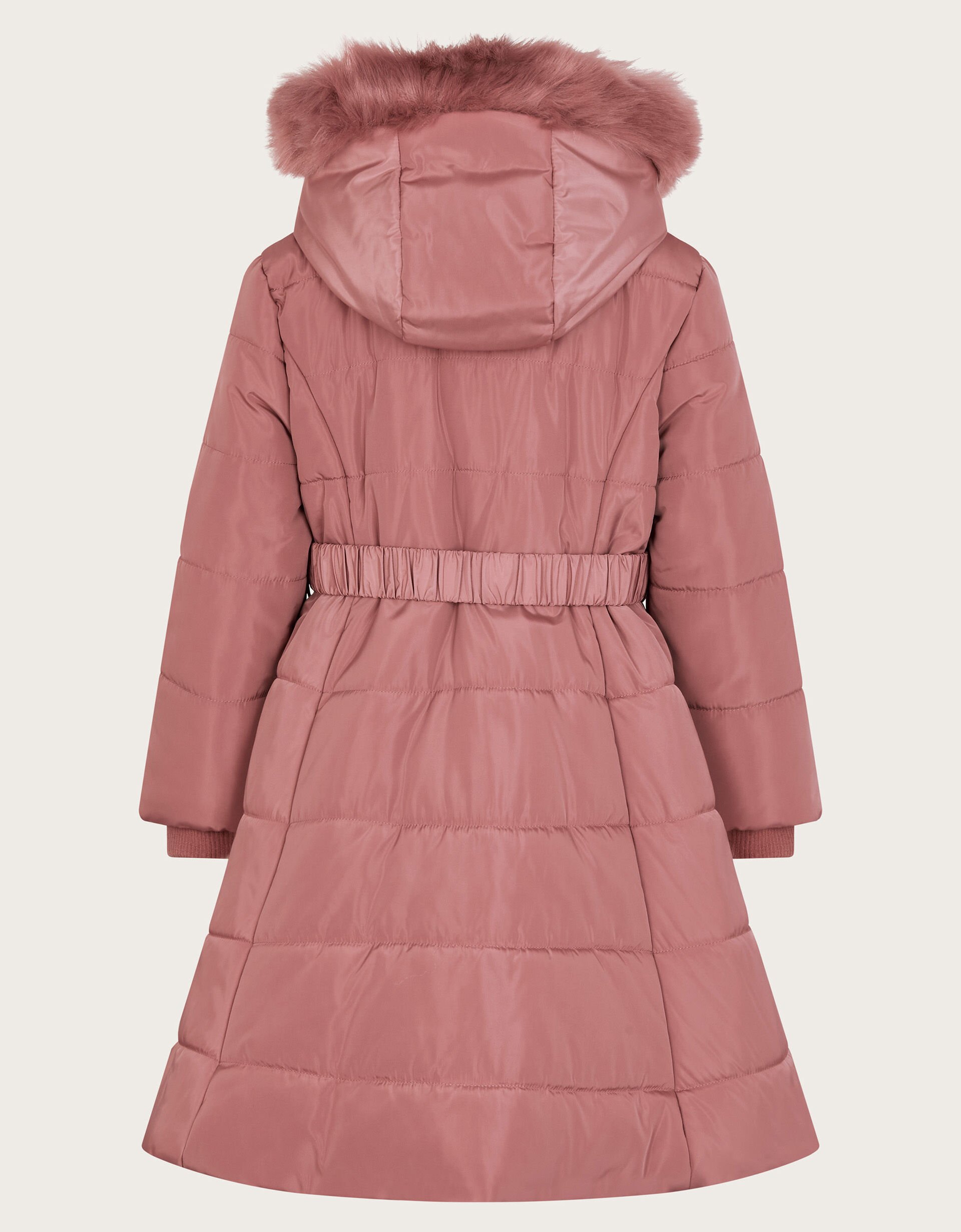 A Line Longline Padded Coat Pink