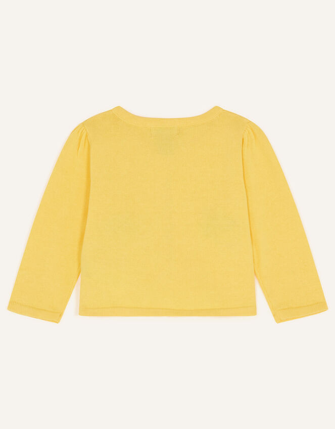 Newborn Chick Embellished Cardigan Yellow