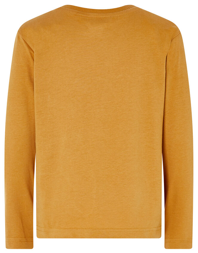 Dinosaur Long-Sleeve T-shirt, Yellow (MUSTARD), large