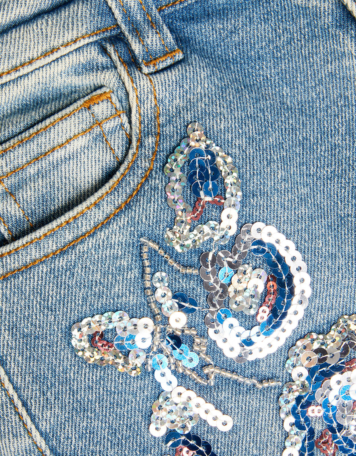 Sequin denim shop jeans