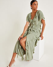 Renata Ruffle Maxi Dress, Green (SAGE), large