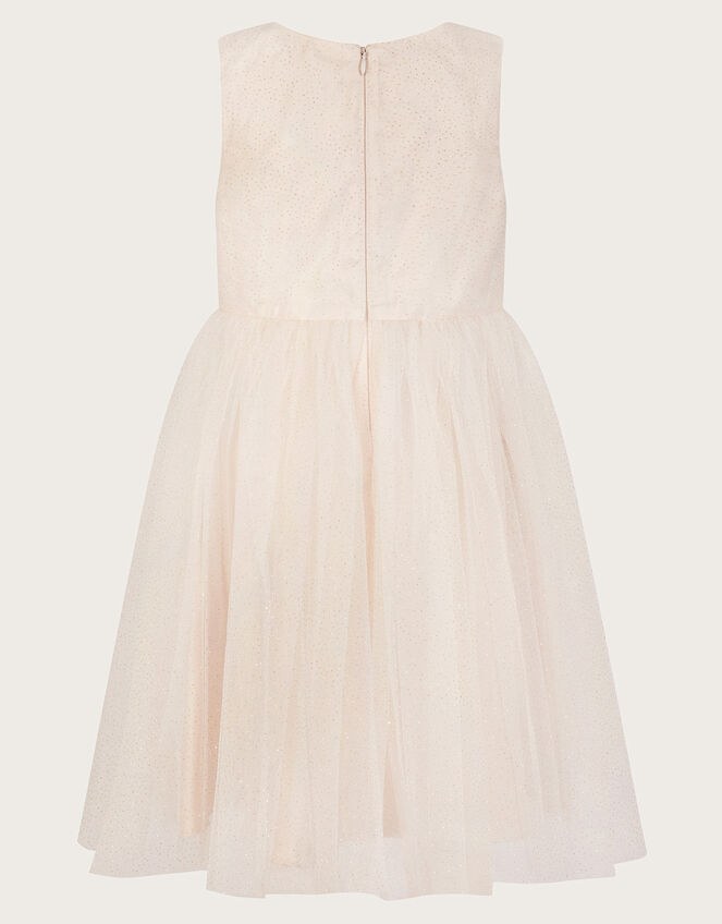 Darcie 3D Flower Glitter Tulle Dress, Gold (GOLD), large