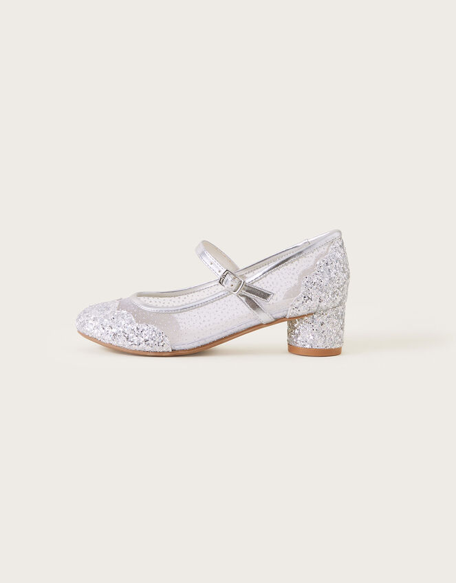 Annabelle Mesh Glitter Shoes Silver | Girls' Flat Shoes | Monsoon UK.