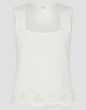 Cara Cutwork Cami Top, Ivory (IVORY), large