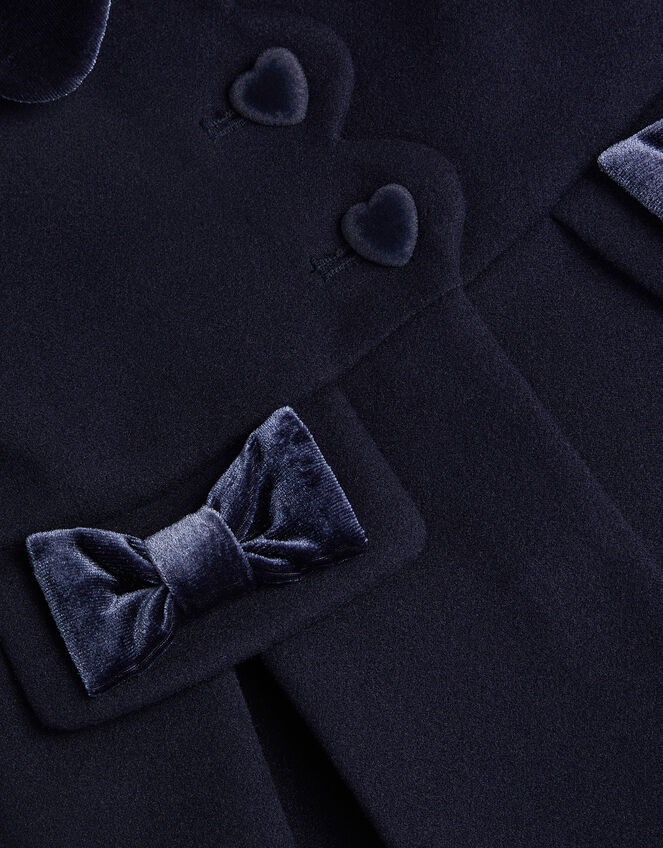 Baby Scallop Collar Coat , Blue (NAVY), large
