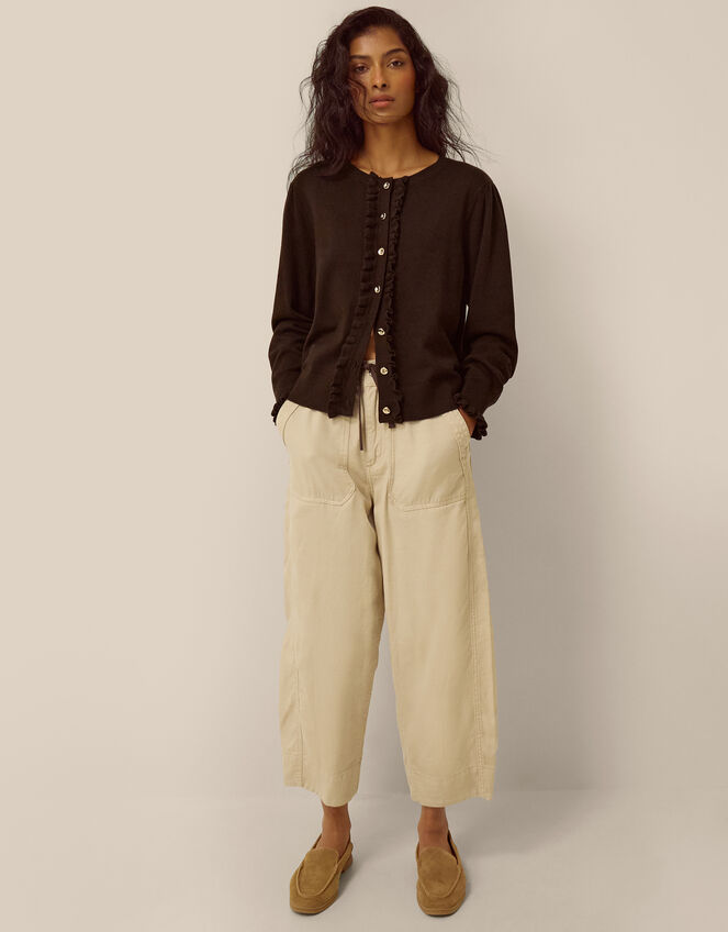 Ruby Frill Cardigan Brown