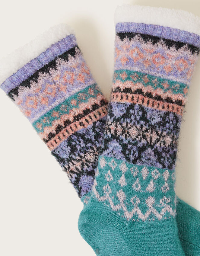 Fair Isle Slipper Socks , , large