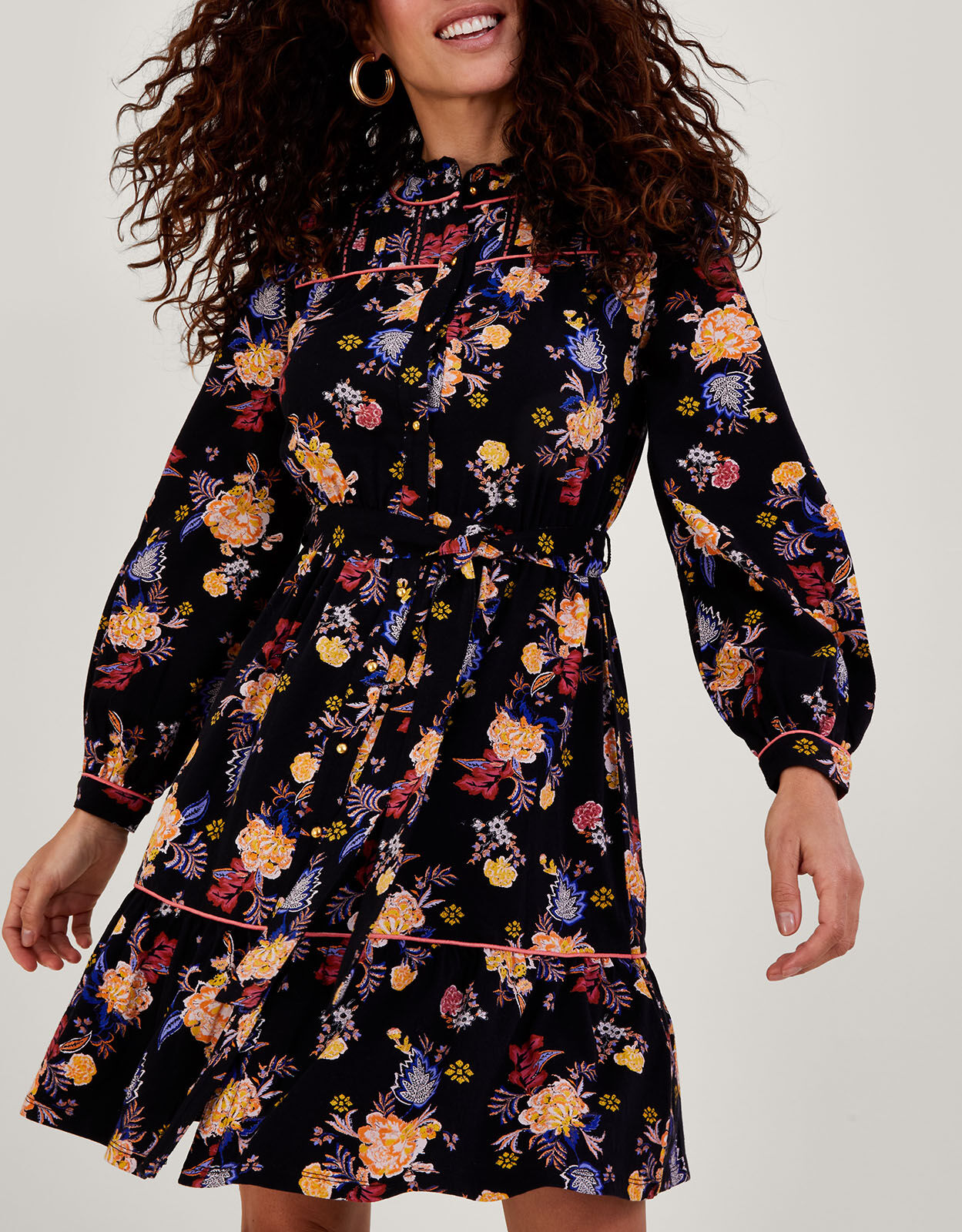 Black floral dresses uk sale