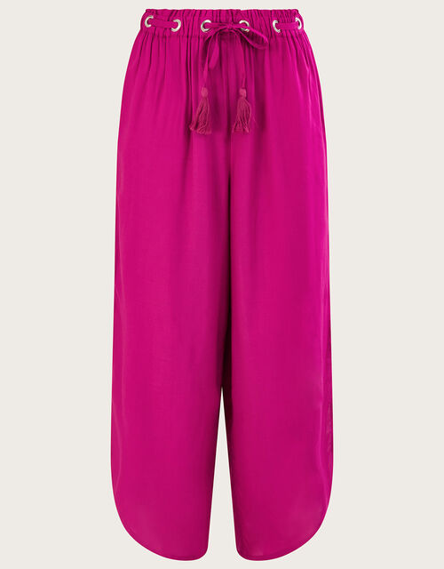 Plain Wide Leg Trousers in LENZING™ ECOVERO™, Pink (MAGENTA), large