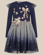 Unicorn Ombr&eacute; Disco Dress, Blue (NAVY), large