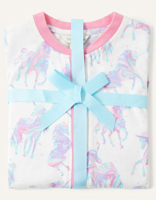 Ada Unicorn Print Sleepsuit, Ivory (IVORY), large