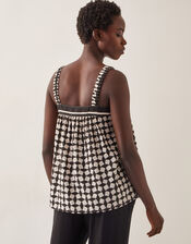 Geena Geometric Print Cami Top, Black (BLACK), large