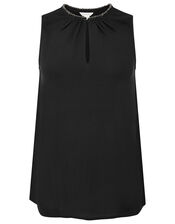 Embellished Neck Tank Top with LENZING™ ECOVERO™, Black (BLACK), large